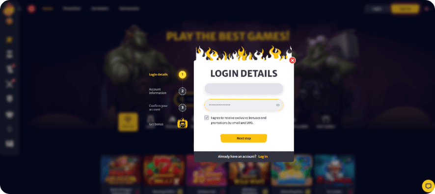Hell Spin Login Page screenshot