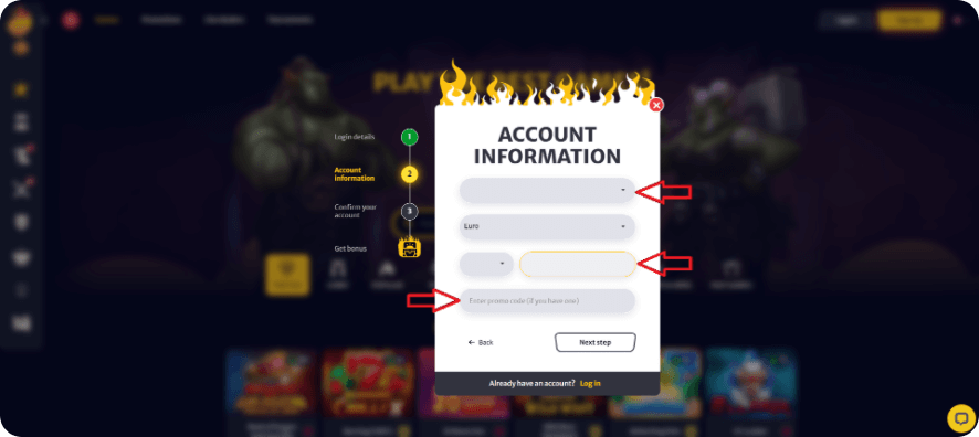 Hell Spin Login Page screenshot 2