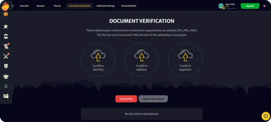 Hell Spin Account verification